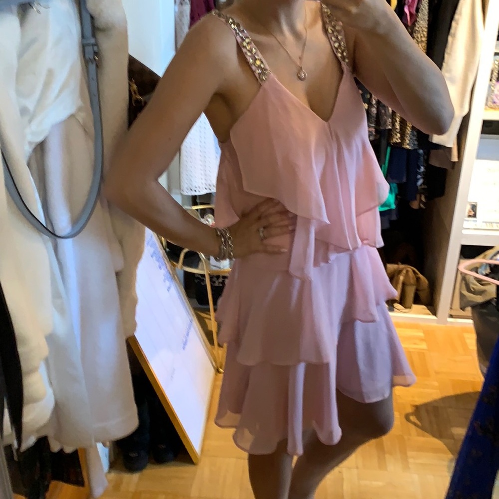 BCBG pink beaded Strap Dress Size 0